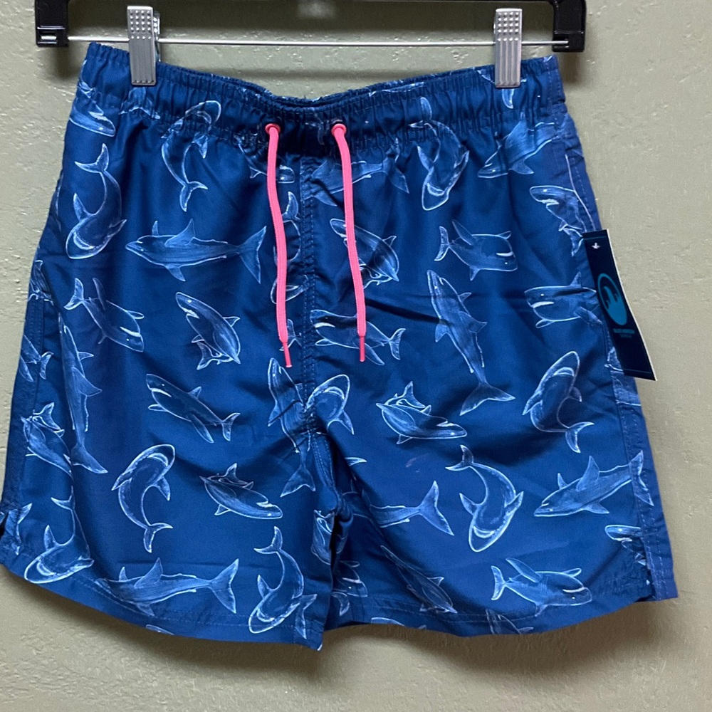 Ocean Adventure Shark Print Kids Swim Shorts